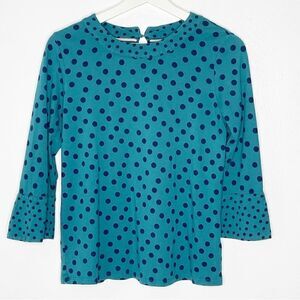 Boden Althea Drake Dotty Spot 3/4 sleeve jersey blouse - US size 4